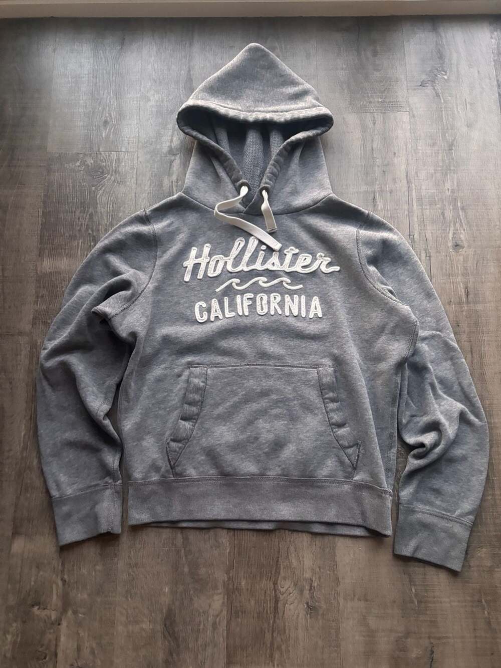 Hollister California Grey Embroidered Logo Pullover Hoodie Size XL